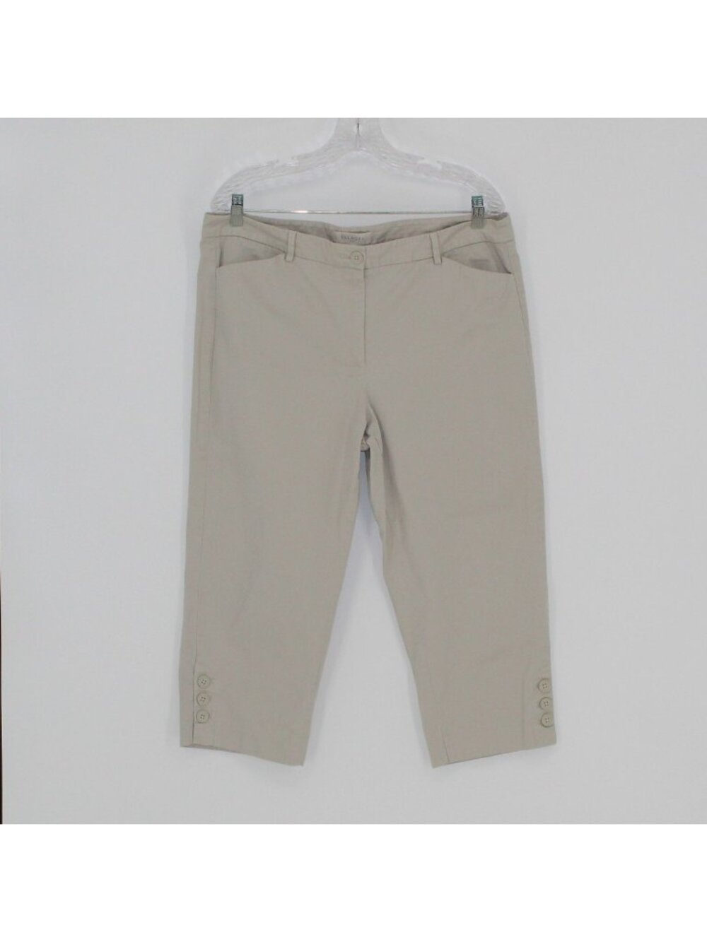 12) Talbots Beige Capri Pants Women Size 14 Cotton Blend